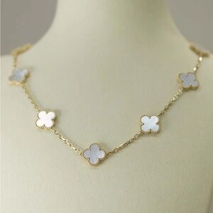 Alhambra Inspired White Mother of Pearl Clover Necklace